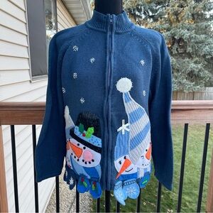 Blue Snowman Women's Cardigan